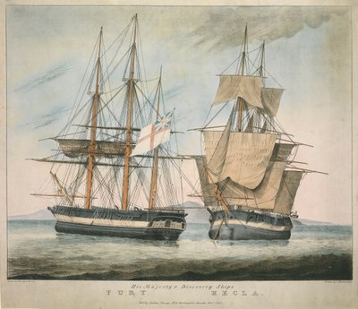 Navios Fury e Hecla dos Descobrimentos de Sua Majestade de Charles Joseph Hullmandel