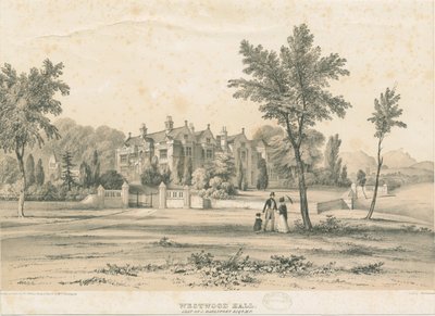 Westwood Hall: litografia colorida, nd [1832-1841] de Charles Joseph Hullmandel