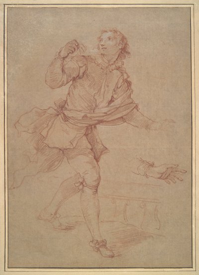 Estudo de um Jovem, estudo para a tapeçaria, Sancho de Charles Joseph Natoire