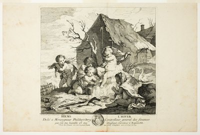 Inverno, prato quatro de The Four Seasons de Charles Joseph Natoire