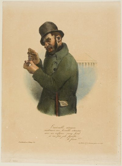 O Execrável Assassino Contempla seu Horrível Ataque... de Charles Joseph Traviès
