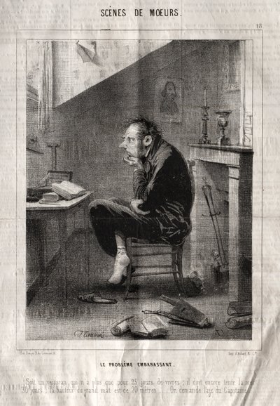 Cenas da moral: o problema embaraçoso... de Charles Joseph Traviès de Villers