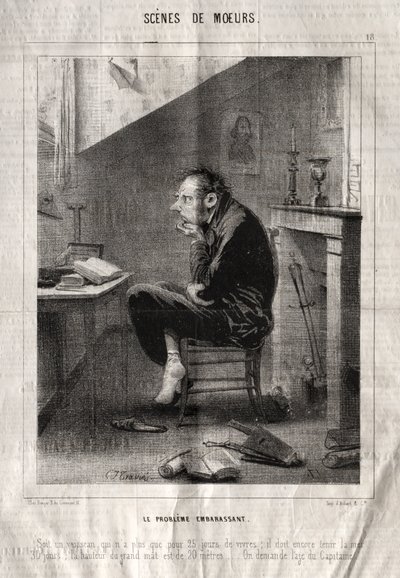 Cenas de boas maneiras: O problema embaraçoso... de Charles Joseph Traviès de Villers