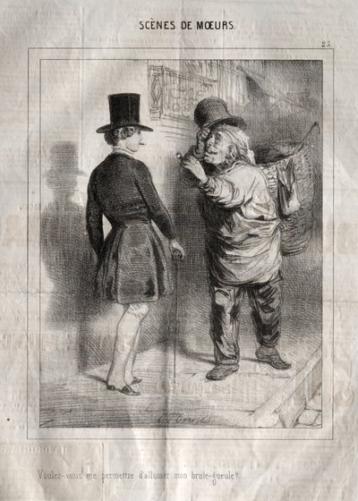 Cenas de boas maneiras: Você me permite acender meu queimador? de Charles Joseph Traviès de Villers