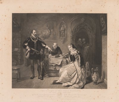 Assinatura da sentença de morte de Lady Jane Gray. de Charles Kennedy Burt