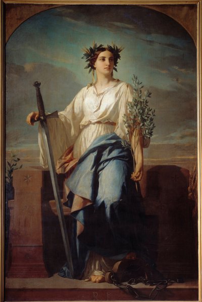 Representação Alegórica da República Pintura de Charles Landelle de Charles Landelle