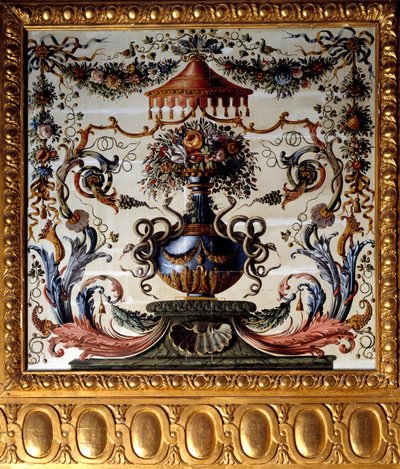 Painel decorativo da sala de jantar do Chateau de Vaux Le Visomte (Vaux-le-Vicomte). Pintura de Charles Lebrun (Le Brun) (1619-1690) 1656 Chateau de Vaux-le-Vicomte in Seine et Marne. de Charles Le Brun