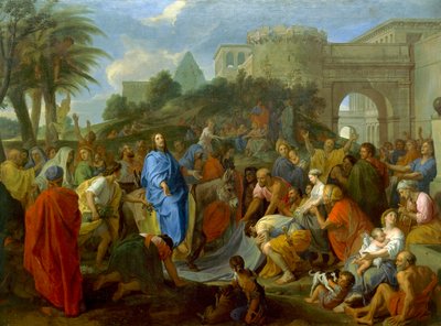 Entrada de Cristo em Jerusalém, por Charles Le Brun (1619-1690), óleo sobre tela de Charles Le Brun