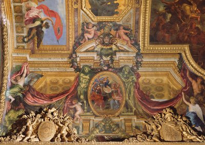 Holanda ajudando contra o Bispo de Munster, 1665, pintura de teto da Galerie des Glaces de Charles Le Brun