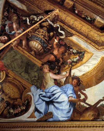 Salon des muses, detalhe: a música. Pintura em trompe l