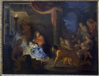 A Adoração dos Pastores. (Óleo sobre tela de Charles Le Brun