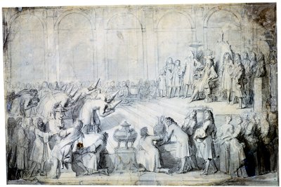 Os embaixadores siameses perante o rei, 1686 de Charles Le Brun
