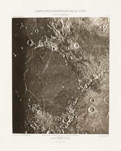 Carte photographique de la lune, planche IX.A (Carta fotográfica da Lua, placa IX.A),21 de outubro de Charles le Morvan