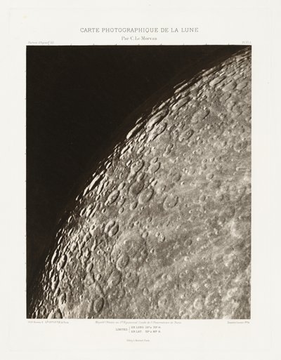Carte photographique de la lune, planche VI.A (Carta fotográfica da Lua, placa VI.A),6 de fevereiro de Charles le Morvan