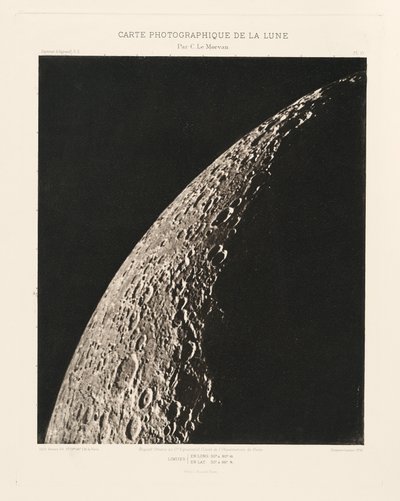 Carte photographique de la lune, planche VI (Carta fotográfica da Lua, placa VI),22 de fevereiro de Charles le Morvan