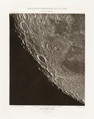 Carte photographique de la lune, planche XII.A (Carta fotográfica da Lua, placa XII.A),11 de outubro de Charles le Morvan