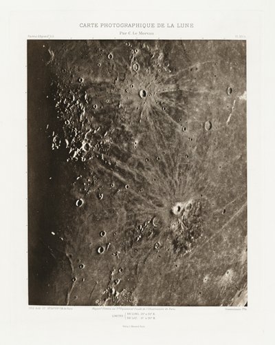 Carte photographique de la lune, planche XIV.A (Carta fotográfica da Lua, placa XIV.A),27 de agosto de Charles le Morvan