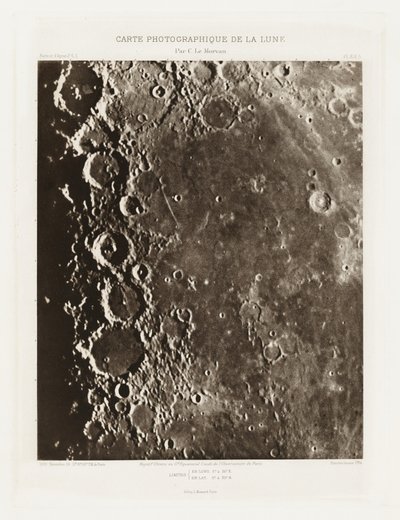 Carte photographique de la lune, planche XIX.A (Carta fotográfica da Lua, placa XIX.A),26 de dezembro de Charles le Morvan