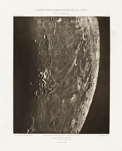 Carte photographique de la lune, planche XV.A (Carta fotográfica da Lua, placa XV.A),5 de setembro de Charles le Morvan