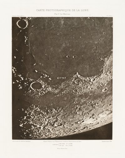 Carte photographique de la lune, planche XVIII.A (Carta fotográfica da Lua, placa XVIII.A),20 de outubro de Charles le Morvan