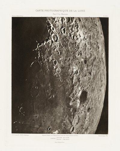 Carte photographique de la lune, planche XXI.A (Carta fotográfica da Lua, placa XXI.A),23 de outubro de Charles le Morvan