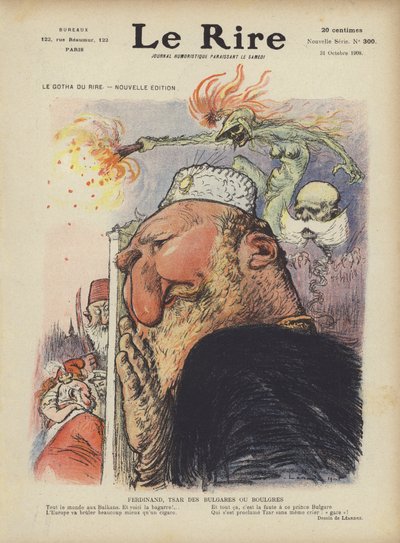 Caricatura do czar Fernando I da Bulgária. Ilustração para Le Rire de Charles Leandre