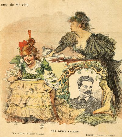 Desenho animado para duzentas réplicas de Mademoiselle Fifi, da novela de Guy de Maupassant de Charles Leandre