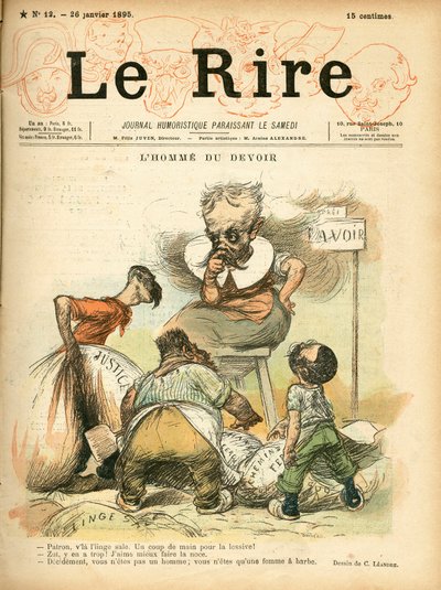 Capa de "Le Lire", sátira colorida de Charles Leandre