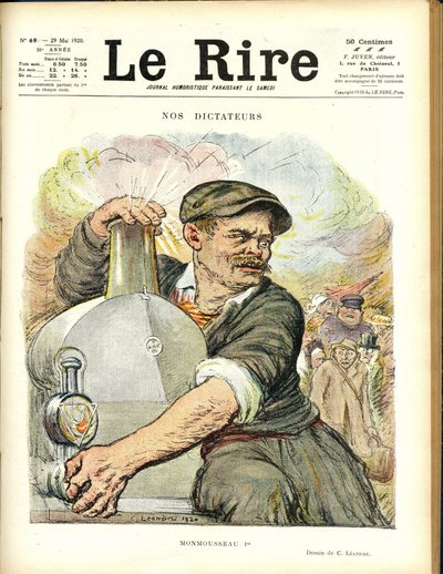 Ilustração de Charles Leandre (1862-1934) para a Capa de Le Rire, 29/05/20 - Nossos Ditadores - Trem Ferroviário - Gaston Monmousseau (1883-1960) de Charles Leandre