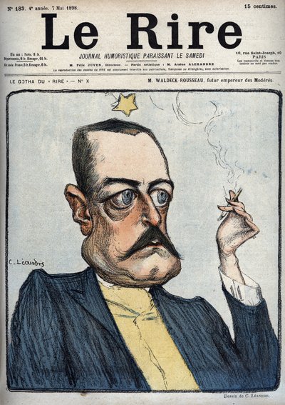 M. Waldeck-Rousseau futuro imperador dos Moderes - Caricatura de Pierre Waldeck Rousseau (Waldeck-Rousseau) (1846-1904) por Charles Leandre (1862-1934) em "Le Rire" de 7 de Maio de Charles Leandre