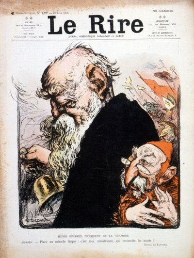 Ilustração satírica da capa de Eugene Henri Brisson de Le Rire 1906 (gravura) de Charles Leandre
