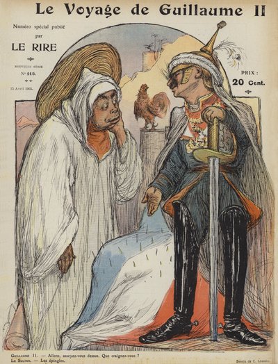 A jornada de Guilherme II. Ilustração para Le Rire de Charles Leandre