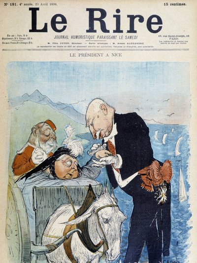 Victoria et Félix Faure em Nice - por Léandre, em "Le Rire" de 23/04/1898 de Charles Leandre