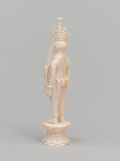 Peão branco, peça de xadrez, Índia, 1820 cerca de Charles Leandre