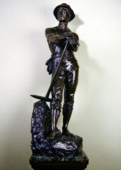 Le Mineur (bronze sobre uma base de mármore) de Charles Levy