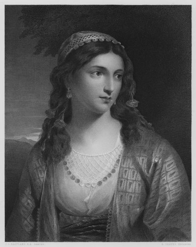 Uma garota grega, da foto na Galeria Vernon (gravura) de Charles Lock (after) Eastlake