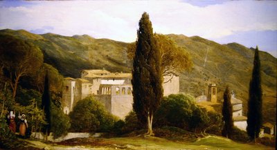 Vista panorâmica perto de Roma (detalhe) (óleo sobre papel) (veja também 358270) de Charles Lock Eastlake