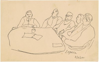 Homens em uma mesa de Charles Logasa