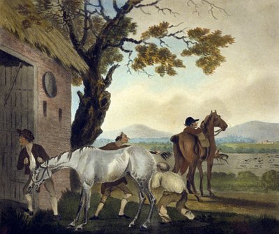 O truque, de The Pytchley Hunt, gravado por F. Jukes (1745-1812) de Charles Lorraine (after) Smith