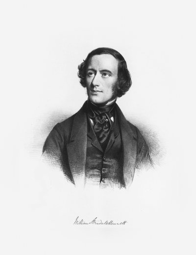 Retrato do compositor William Sterndale Bennett 1816-1875. de Charles Louis Baugniet