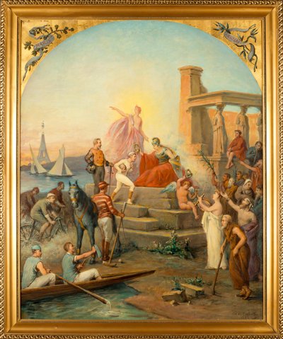 Alegoria do Desporto - Pintura de Charles Louis de Fredy, Barão de Coubertin (1822-1908), óleo sobre tela (97,5x80 cm) de Charles Louis Fredy de Coubertin