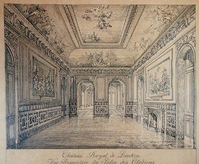 O Salão dos Clodions no Palácio Real de Laeken de Charles Louis Girault