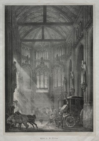 Igreja de São Nicolau, Rouen, 1823. de Charles Louis Lesaint