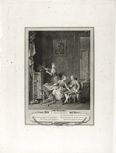 A Ocupação, de Monument du Costume Physique et Moral de la fin du Dix-huitième siècle de Charles Louis Lingée