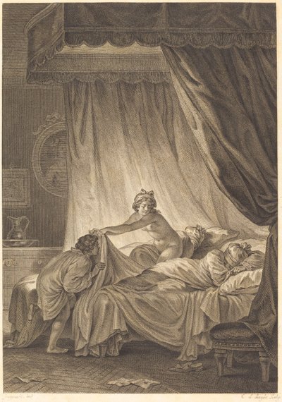 Mona Lisa: A cama de Charles Louis Lingée after Jean Honoré Fragonard