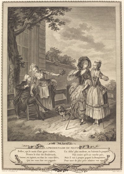 La promenade du matin de Charles Louis Lingée after Sigmund Freudenberger