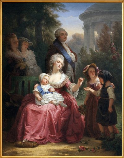 A família real francesa em Trianon, c.1860 de Charles Louis Lucien Muller