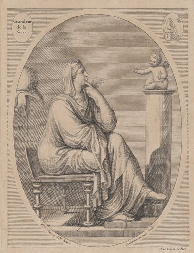 Grandeur de la pierre, depois de Eliz. Cheron, 1665-1728. de Charles Louis Simonneau