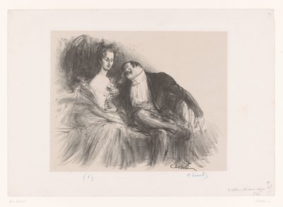 O homem de óculos olha para a mulher jovem
Le défloreur et la demi-vierge de Charles Lucien Leandre