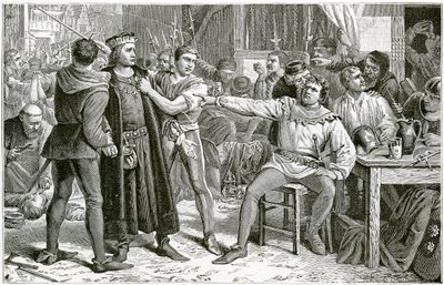 Lorde Saye e Sele levaram a Jack Cade, 1896. de Charles Lucy